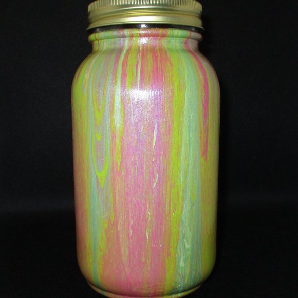 2 Original Fluid Pour Paint Technique Storage Jars Quart and 1/2 Pint - Picture 2 of 6